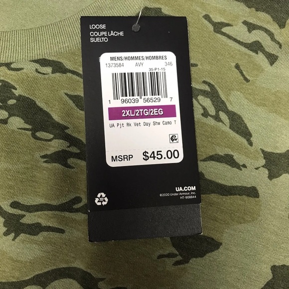 Under Armour Men's XXL Project Rock Veterans Day Show Your Work T-Shirt By Land - Picture 6 of 12